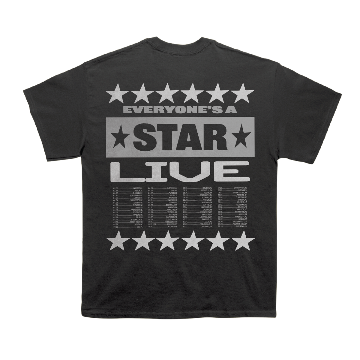 Portrait Live Faded Black Tee
