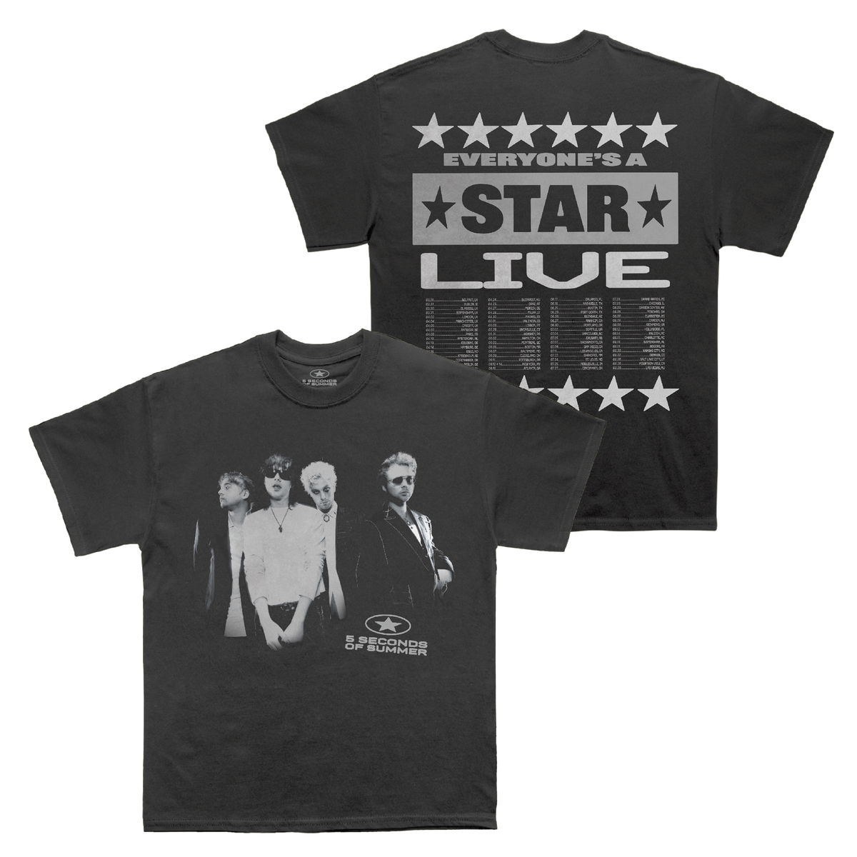 Portrait Live Faded Black Tee